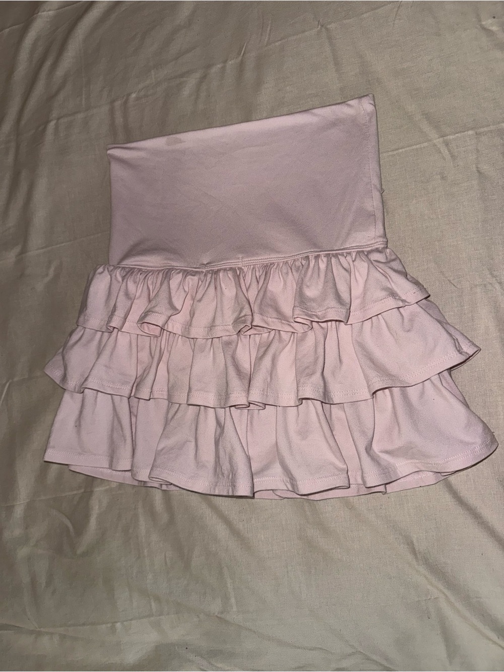 Women's Light Pink Tiered Ruffle Skirt